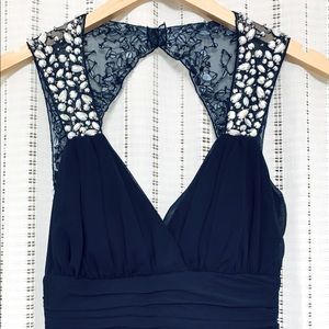 NWT Navy blue dress with silver iridescent jewels